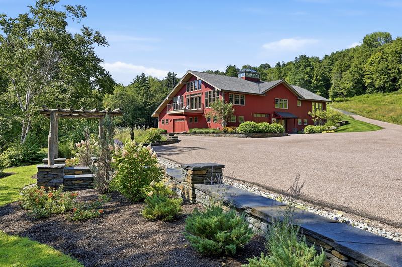 Gardens and pergola in summer